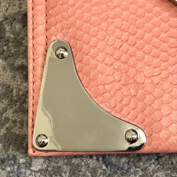 BCBG Light Pink Faux Snakeskin Envelope Clutch - Picture 4 of 13